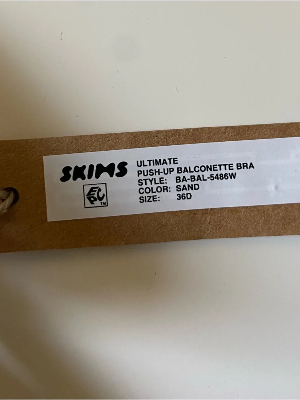 Skims Ultimate Push-Up Balconette Bra in Sand NWT size 36D - Picture 6 of 6